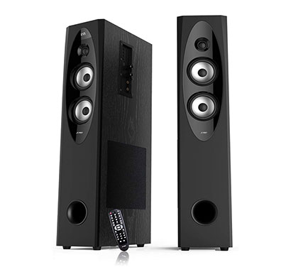 f&d t-60x 110w bluetooth tower speaker (black, 2.0 channel)